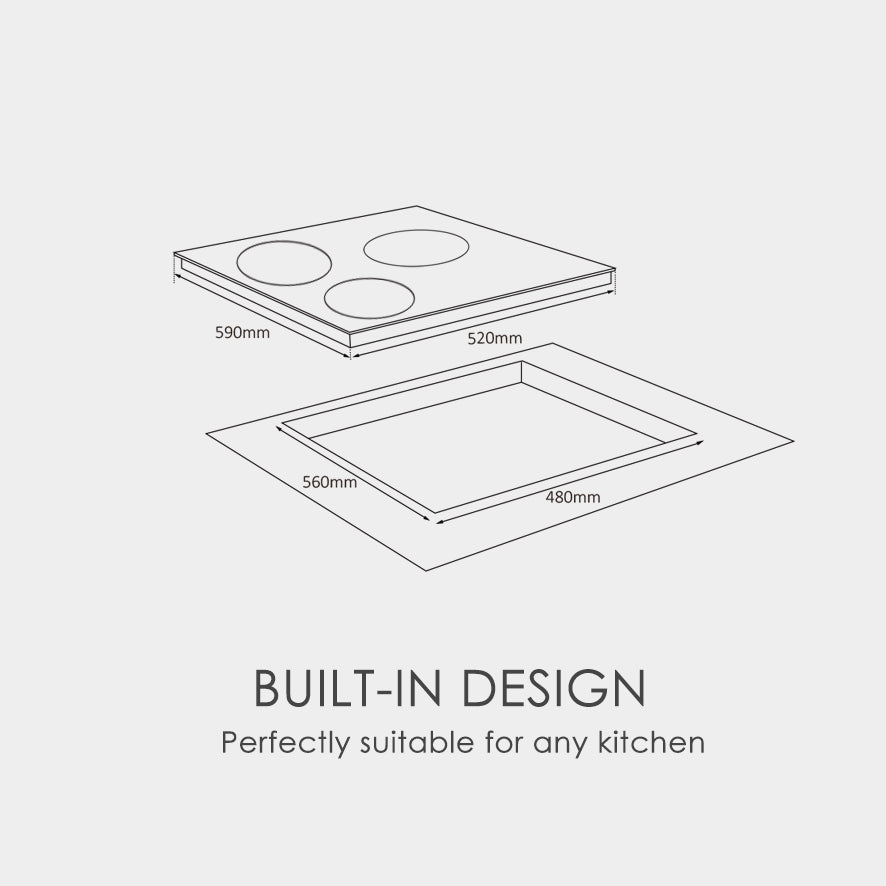 IHT5720B1,5700W Built-in Hybrid Hob/ 3 Zone